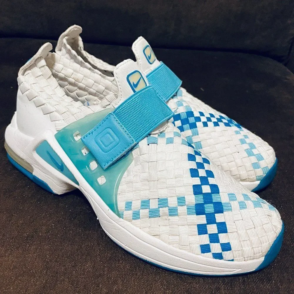 Vintage Nike Air Max Sphere Woven Women's White Blue 302260 Running Shoes